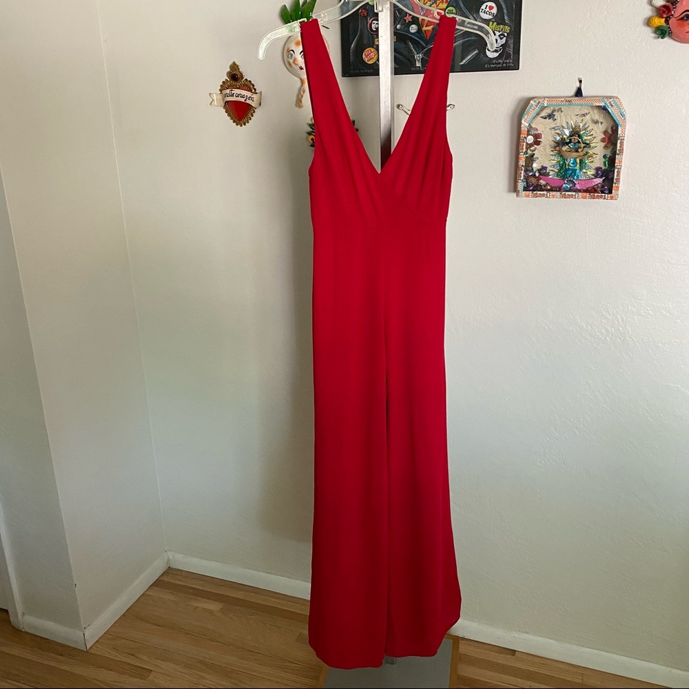 Elegant Reformation Red Jumpsuit